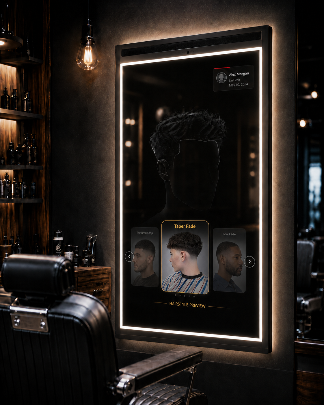 The MythOS Smart Mirror - in-chair hairstyle preview